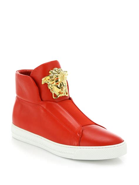 red versace high top sneakers|versace black and white sneakers.